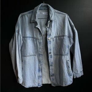 Zara oversized denim shirt